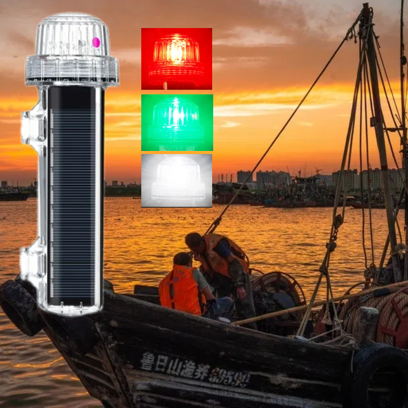 Fishing Boat Trailer - [No flash] Solar boat signal light,