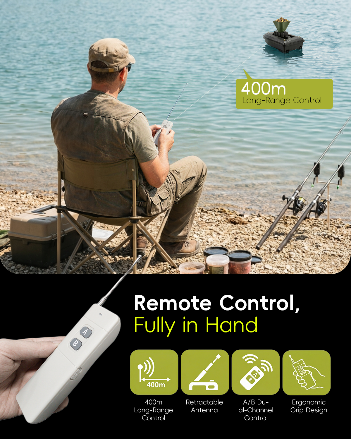 360° Rotating Bait Dispenser & - Fishing Boat Trailer recension och pris