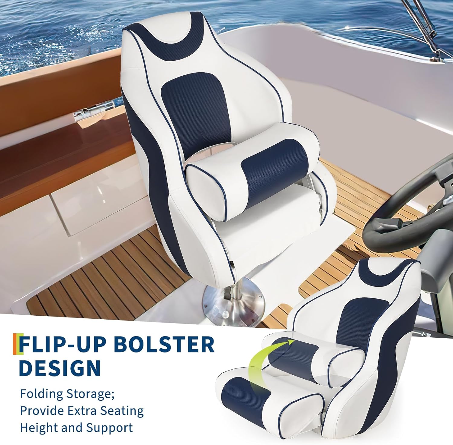 High Back Boat Seat with Flip- - Fishing Boat Seat recension och pris