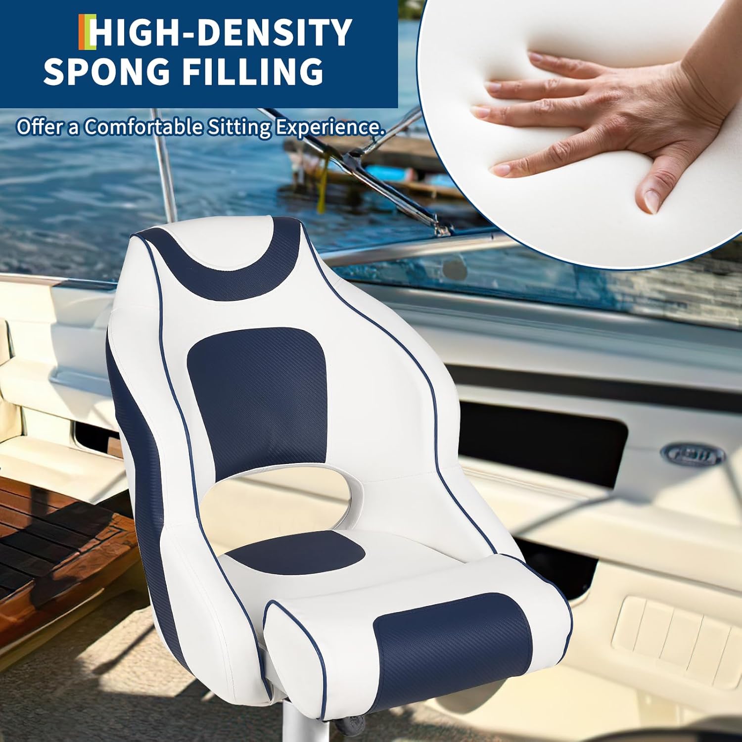High Back Boat Seat with Flip- - Fishing Boat Seat recension och pris