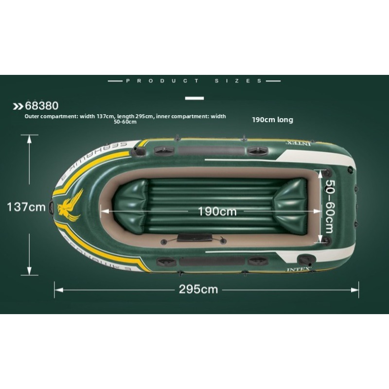295*137*43cm 3 Person Inflatab - Fishing Boat Paddle recension och pris