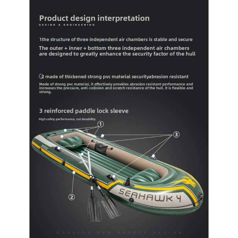 295*137*43cm 3 Person Inflatab - Fishing Boat Paddle recension och pris