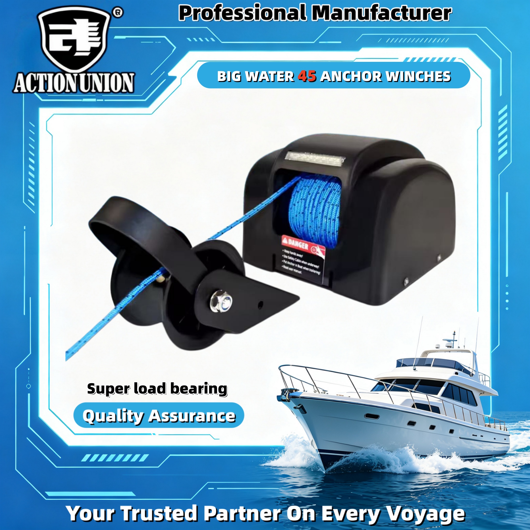 Electric anchor winch 12V, sui - Fishing Boat Steering Wheel recension och pris