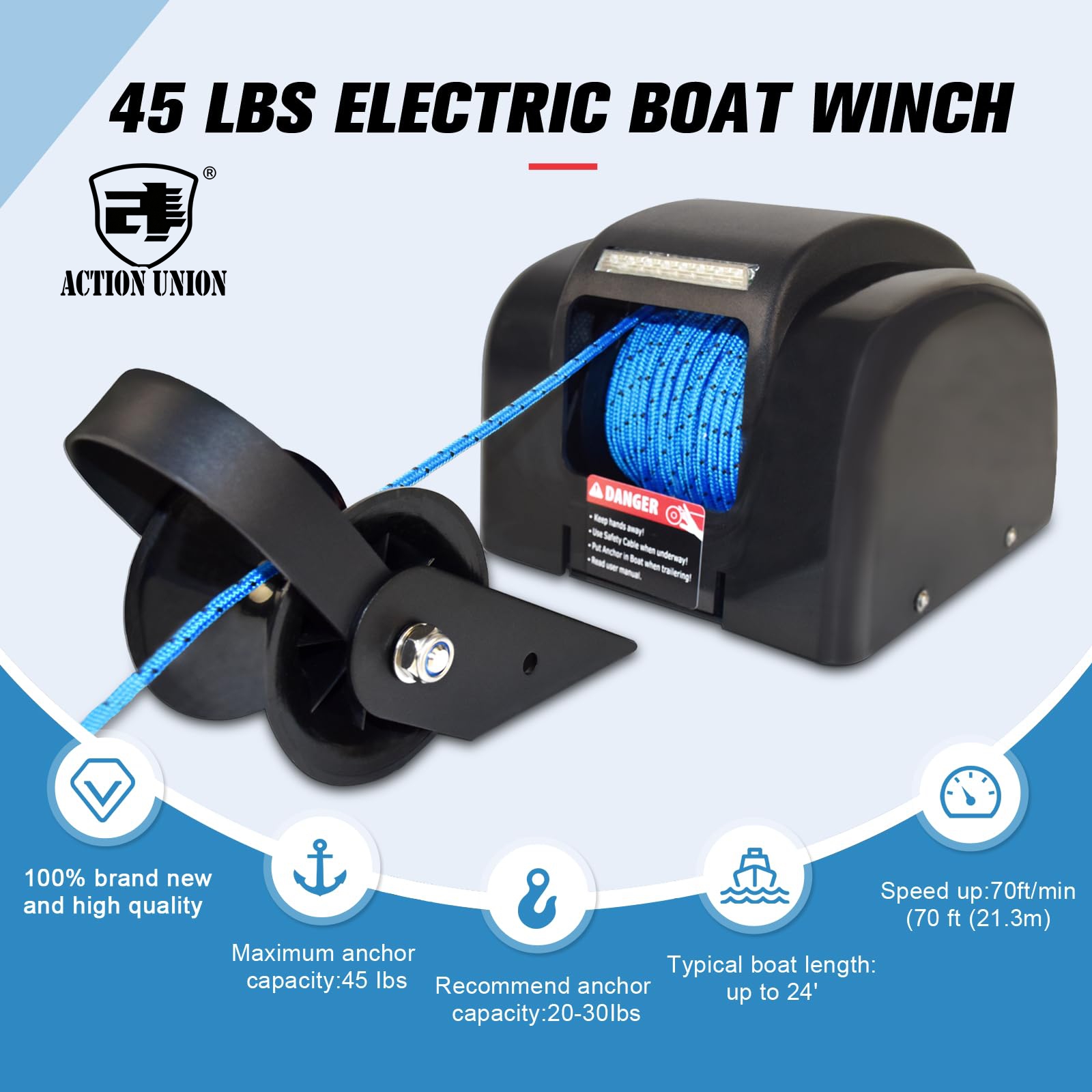 Electric anchor winch 12V, sui - Fishing Boat Steering Wheel recension och pris
