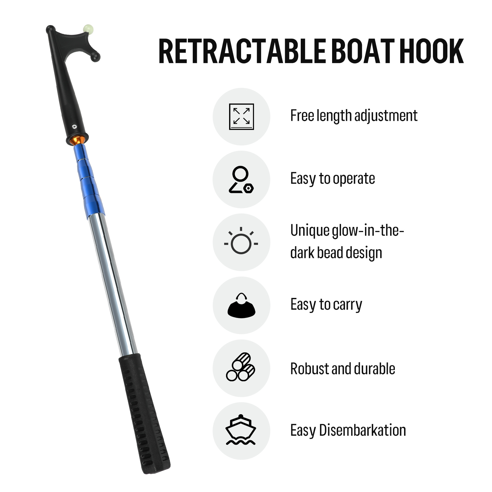SANLIKE Telescoping Boat Hooks - Fishing Boat Oar recension och pris