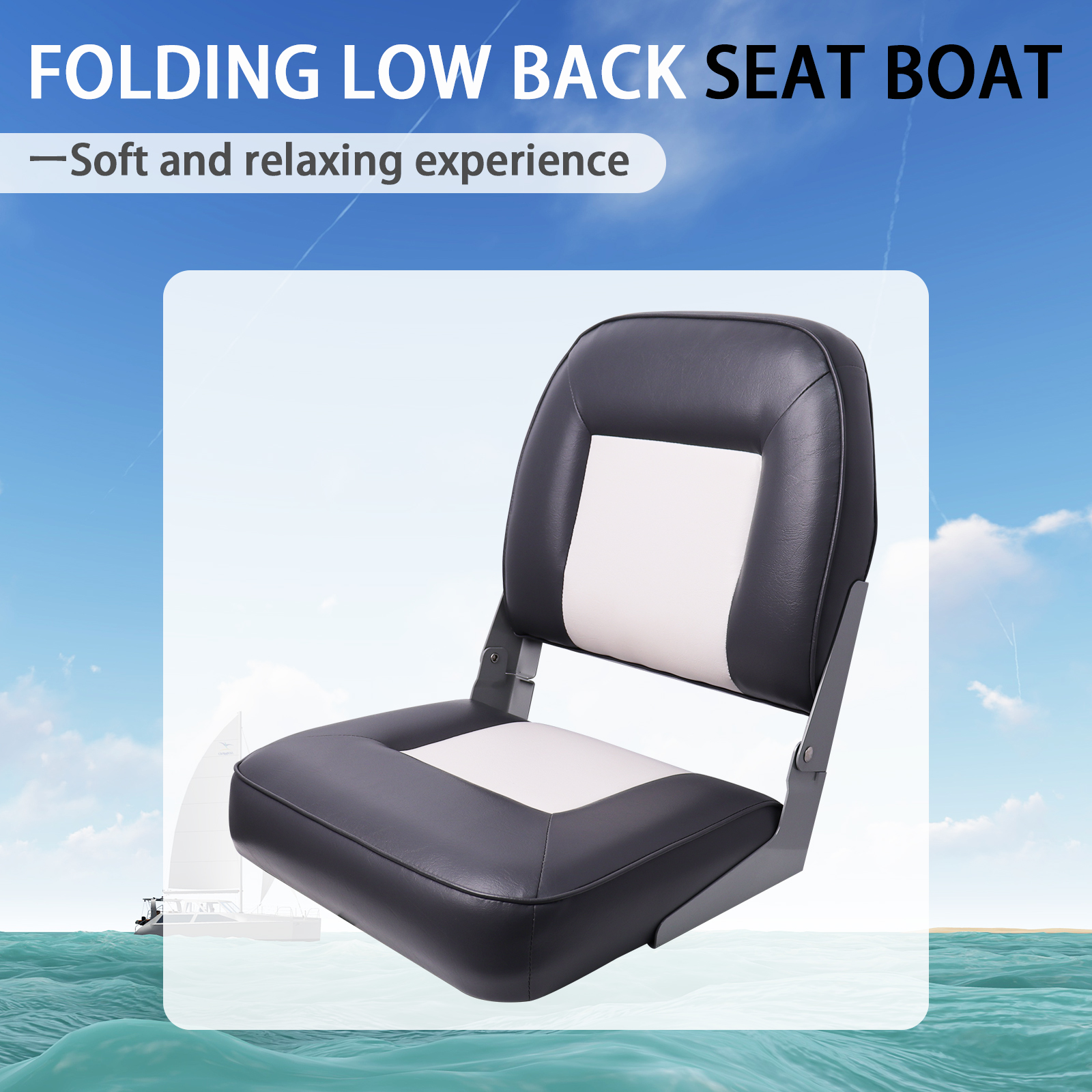 2 pcs Folding Boat Seat White  - Fishing Boat Seat recension och pris