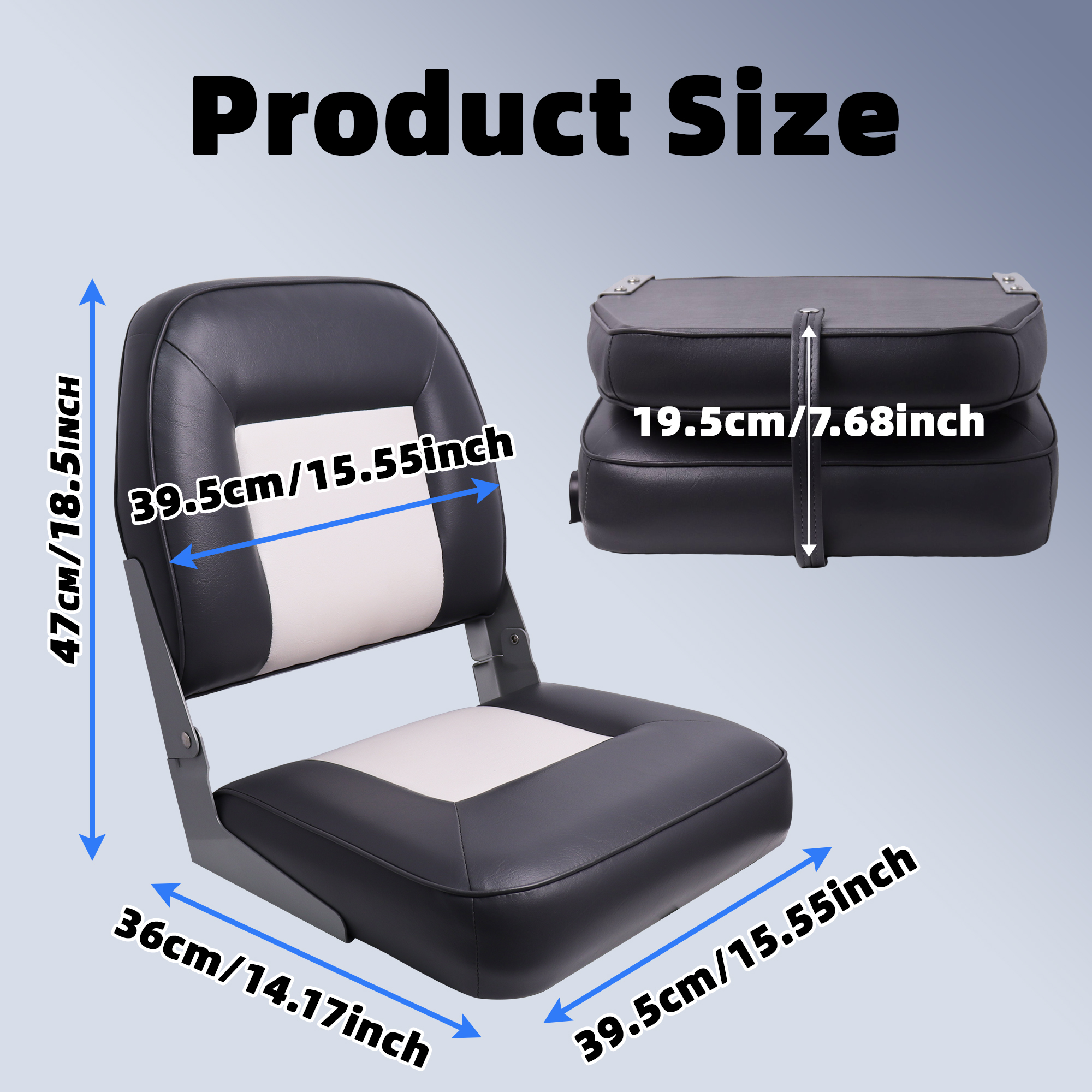 2 pcs Folding Boat Seat White  - Fishing Boat Seat recension och pris