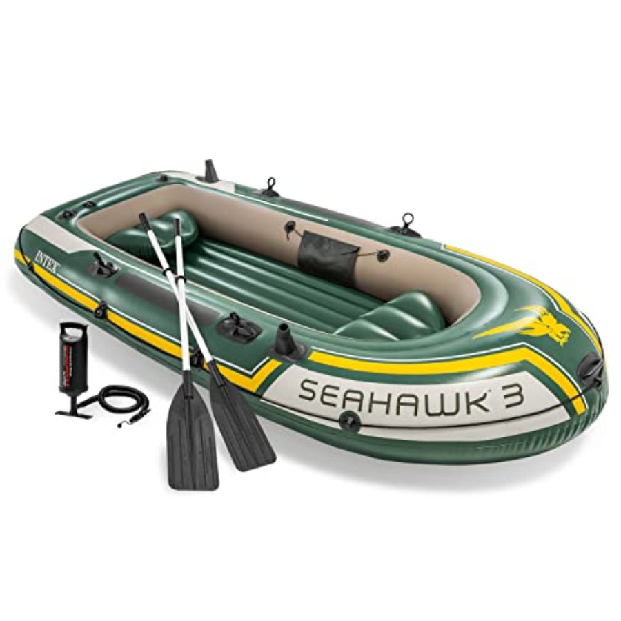 Inflatable Fishing Boat with O - Fishing Boat Oar recension och pris