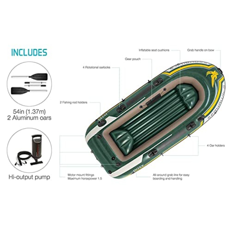 Inflatable Fishing Boat with O - Fishing Boat Oar recension och pris