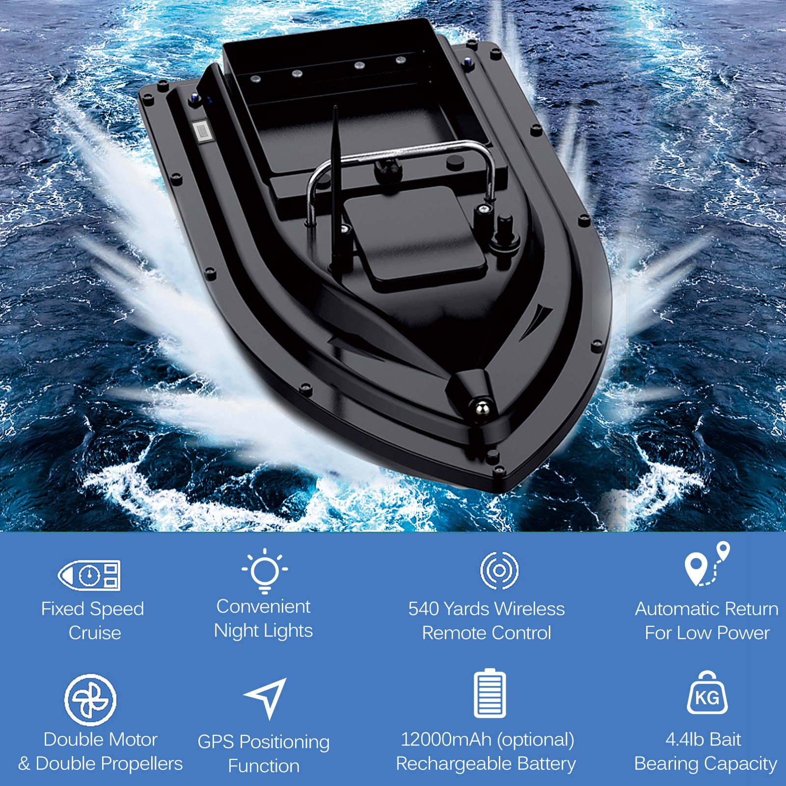D16E GPS Fishing Bait Boat wit - Fishing Boat Gps recension och pris